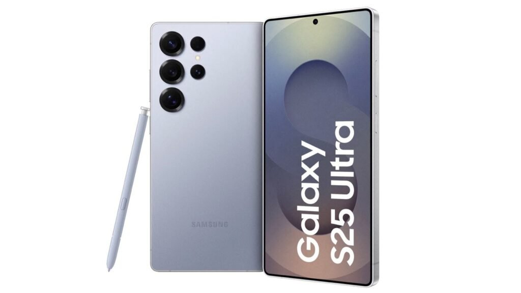 Galaxy S25 Ultra com câmera de 200 MP, zoom óptico 5x e suporte à S Pen.